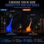 🔥 HOT SALE 🐉| 3D Fire-Breathing Dragon LED Display – Fantasy Bookshelf Decor with Glowing Flame