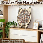 135-Piece Morandi-Colored Cat Shaped Wooden Jigsaw Puzzle