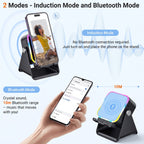 🔥5-in-1 Wireless Induction Speaker Stand – 360° Adjustable, 3500mAh Power Bank & Ambient Light