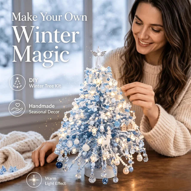 🔥DIY Beaded Christmas Tree Kit – Mini Crystal Bead Craft Set with Angel Topper & Accessories