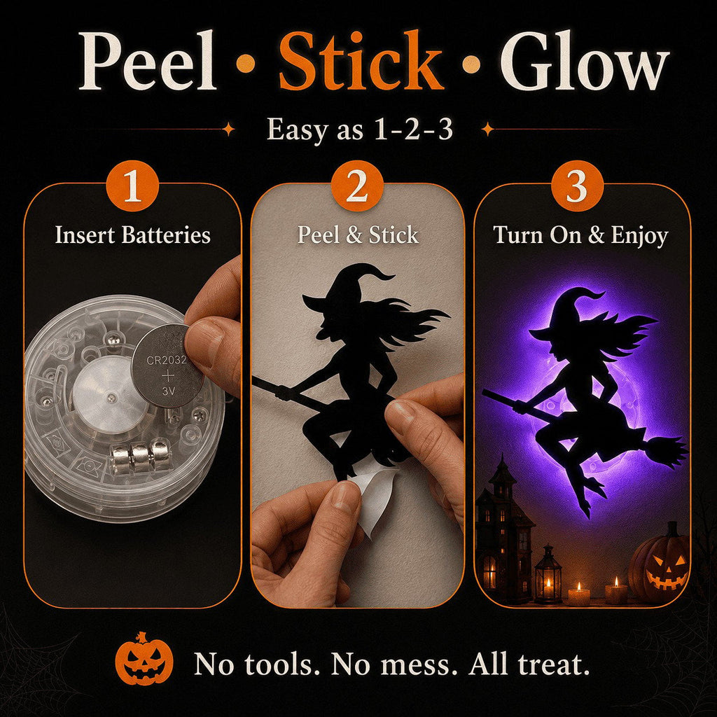 Halloween LED Silhouette Wall Light Stickers