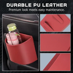 Leather Car Door Cup Holder – 3-in-1 Drink Holder, Storage Organizer & Mini Car Bin