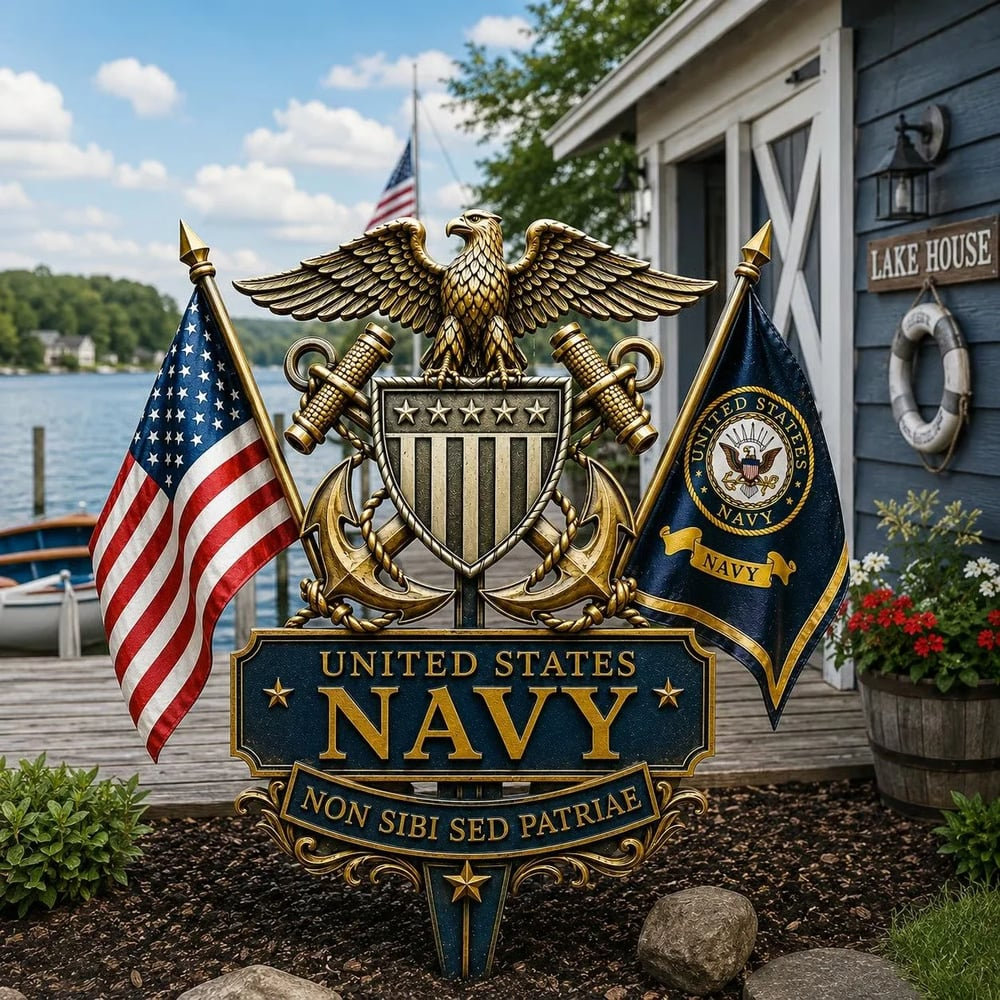 🎖️-US Marine Corps Semper Fidelis Tribute Garden Stake